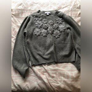 Liz Claiborne Charcoal Floral Sweater